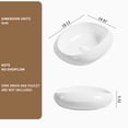 thumbnail image 5 of 18.1x15 Inch Oval Ceramic Vessel Sink, White Gloss Shatterproof Basin, Crack-Resistant, No Faucet Hole With Drain, 5.5" Height For Small Countertops, 5 of 6