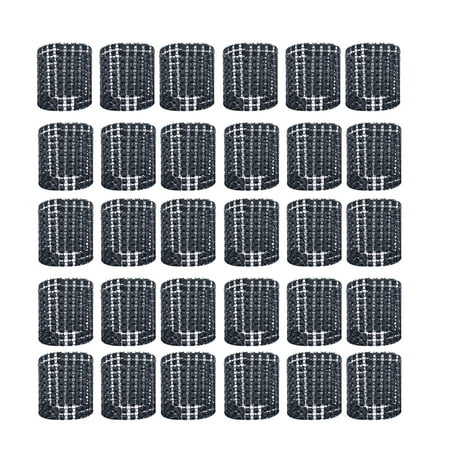 

60PCS Hotel Wedding Supplies 8 Row Rhinestone Napkin Rings Decorative Stylish Crystal Napkin Holders for Party Festival Celebrat