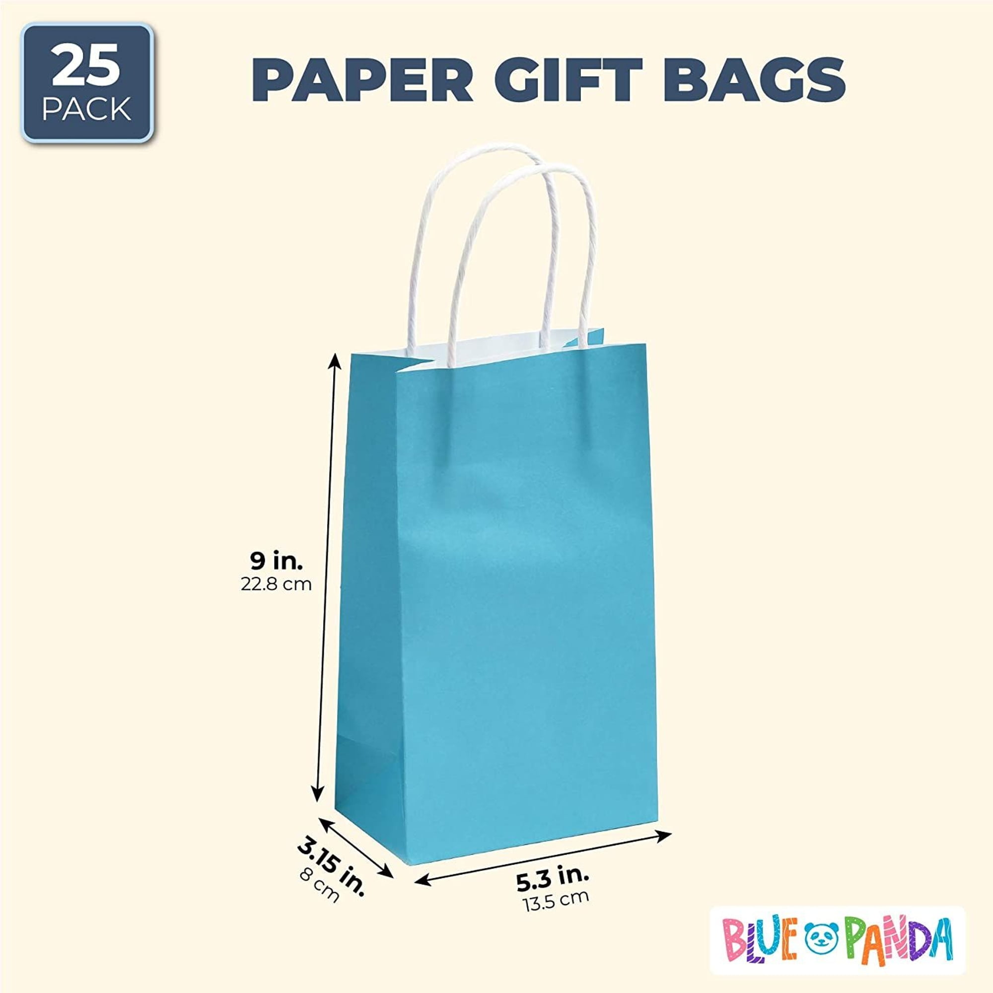 Blue Panda 25 Pack Small Paper Gift Bags With Handles For Party Favors,  Bulk Shopping Merchandise Bags, Teal 9 X 5.5 X 3 In : Target