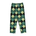 thumbnail image 4 of Xecao Green Squares Women's Straight Lounge Pajama Pants: The Epitome of Relaxed Sleepwear, 4 of 9