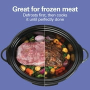 Hamilton Beach 6 Qt Programmable Slow Cooker, Defrost Function, Temperature Probe, Stoneware Crock with Removable Pot, Black
