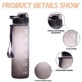 thumbnail image 3 of Sports water bottle, Tritan water bottle without BPA, 1 liter leak-proof sports water bottle, soft touch water bottle, suitable for sports, fitness, outdoor, black and white gradient., 3 of 5
