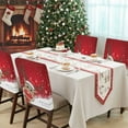 thumbnail image 4 of Merry Christmas Chair Covers Set of 8 Cute Cartoon Xmas Elk Winter Snowflake Red Chair Back Covers Stretch Removable Washable Slipcovers Protector for Dining Room Kitchen Party Decor, 4 of 5