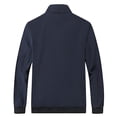 thumbnail image 3 of LpwkSSA Men's Winter Hoodless Cotton Padded Coats Zipper Warm Down Jacket Cardigan Pocket Windproof Long Sleeve Padded Coat Blue XXL, 3 of 3