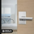 thumbnail image 4 of Berlin Modisch Poignée de Porte à Levier de Confidentialité Série Design Levier Verrouillable Facile à Ouvrir Ensemble [pour Chambre Ou Salle de Bain] Réversible pour Portes Côté Droit et Gauche Robuste - Fini Nickel Satiné, 4 of 4
