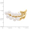 thumbnail image 2 of 14K Yellow Gold Polished Cluster 5-6mm White Rice Freshwater Cultured Pearl Pin Brooch (37.82 X 16.54) Made In Canada pin178, 2 of 5