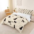 thumbnail image 2 of jejeloiu Beige Cat Silhouette Pattern Duvet Cover Set Kids,Minimal Print Bedding Full For Girl,Reversible,3pcs(No Comforter), 2 of 6