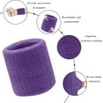 thumbnail image 5 of 6 Pieces Sweatband Set Sports Headband Wristband Set, Moisture Wicking Athletic Sweatbands 4 Wrist Sweatband and 2 Headbands, Terry Cloth Sweat Absorbing Head Band for Workout, 5 of 8