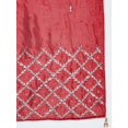 thumbnail image 2 of eloria Woman's Indian Ethnic Chunni, Silk blend Embroidered Maroon Dupatta, Stole, Scarf Shawl Wrap, 2 of 4