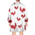 thumbnail image 2 of Wearable Oversized Blanket,Colorful Chicken Pattern Wearable Blanket Hoodie for Adults,Cozy Hooded Blankets with Super Pockets,Super Warm Fuzzy Pullover for Women & Men, 2 of 6