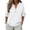 White, variant on Fleece Pullover Women Button Down Short Sleeve Linen Blend Loose Fit Tunic Beach Outfits for Women,White,S