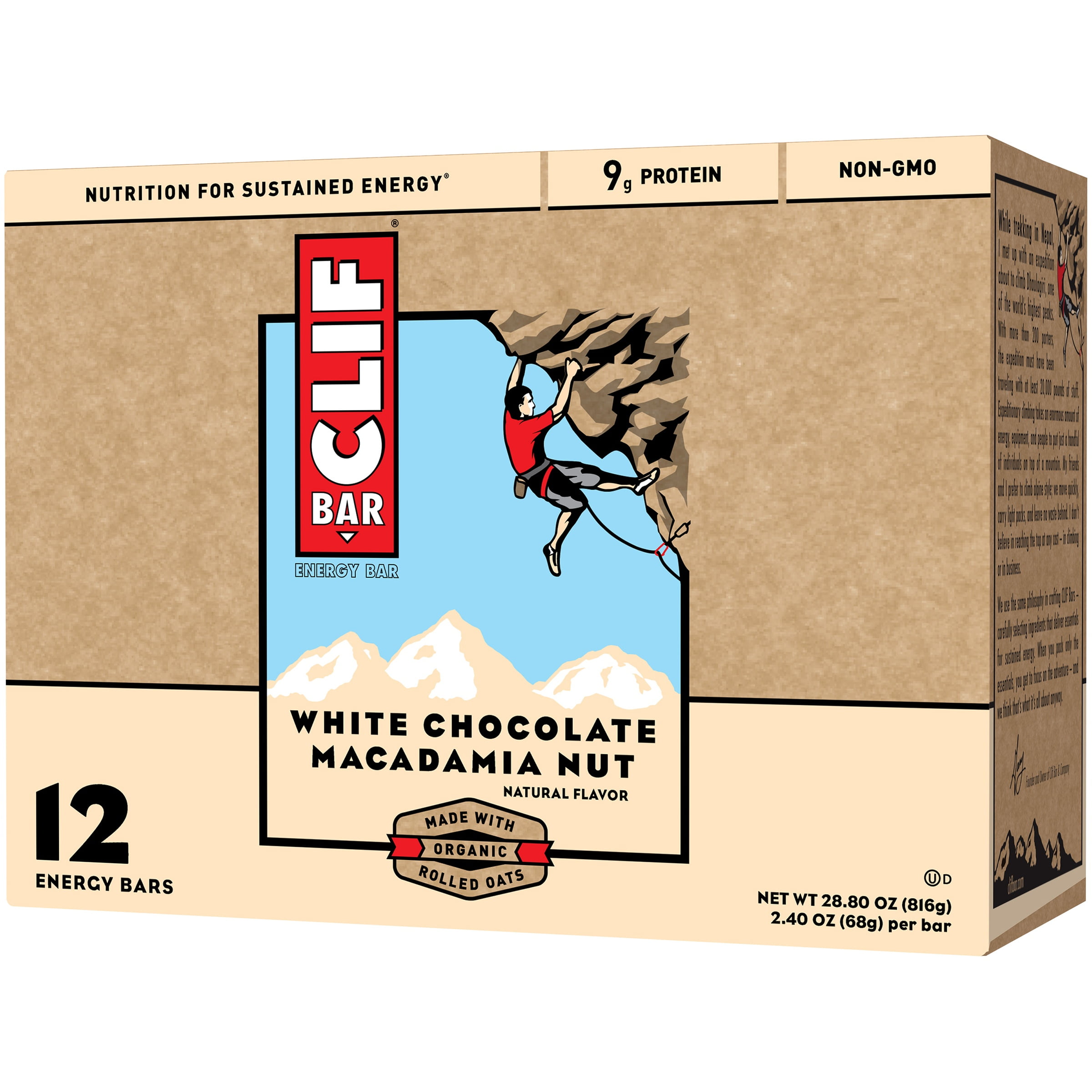 Clif Bar White Chocolate Macadamia Nut Energy Bars 12-2.4 oz. Box by Clif Bar & Company