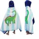 thumbnail image 1 of Toalla de playa con capucha para niños, 100% algodón, envoltura de 50 x 30 pulgadas, cobertura para niños pequeños, niñas y niños de 3 a 12 años (dinosaurio rayado), 1 of 5