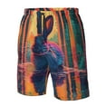 thumbnail image 4 of Logiee Neon Rabbit In Archway Print Mens Swim Trunks Quick Dry Board Shorts,Breathable Hawaii Beach Shorts Swimwear Bathing Suits-XX-Large, 4 of 6