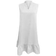 thumbnail image 6 of Zunfoe Summer Sundress for Women Ruffles Midi Vacation Dress Sleeeless Casual Beach Dress New Arrivals- White, 6 of 8