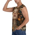 thumbnail image 3 of Lsque Whimsical Flower Crown Maiden Print Men's Cotton Blend Sleeveless Muscle Shirts (S-3XL)- Moisture Wicking, Odor Protection, UPF 30+,XX-Large, 3 of 8