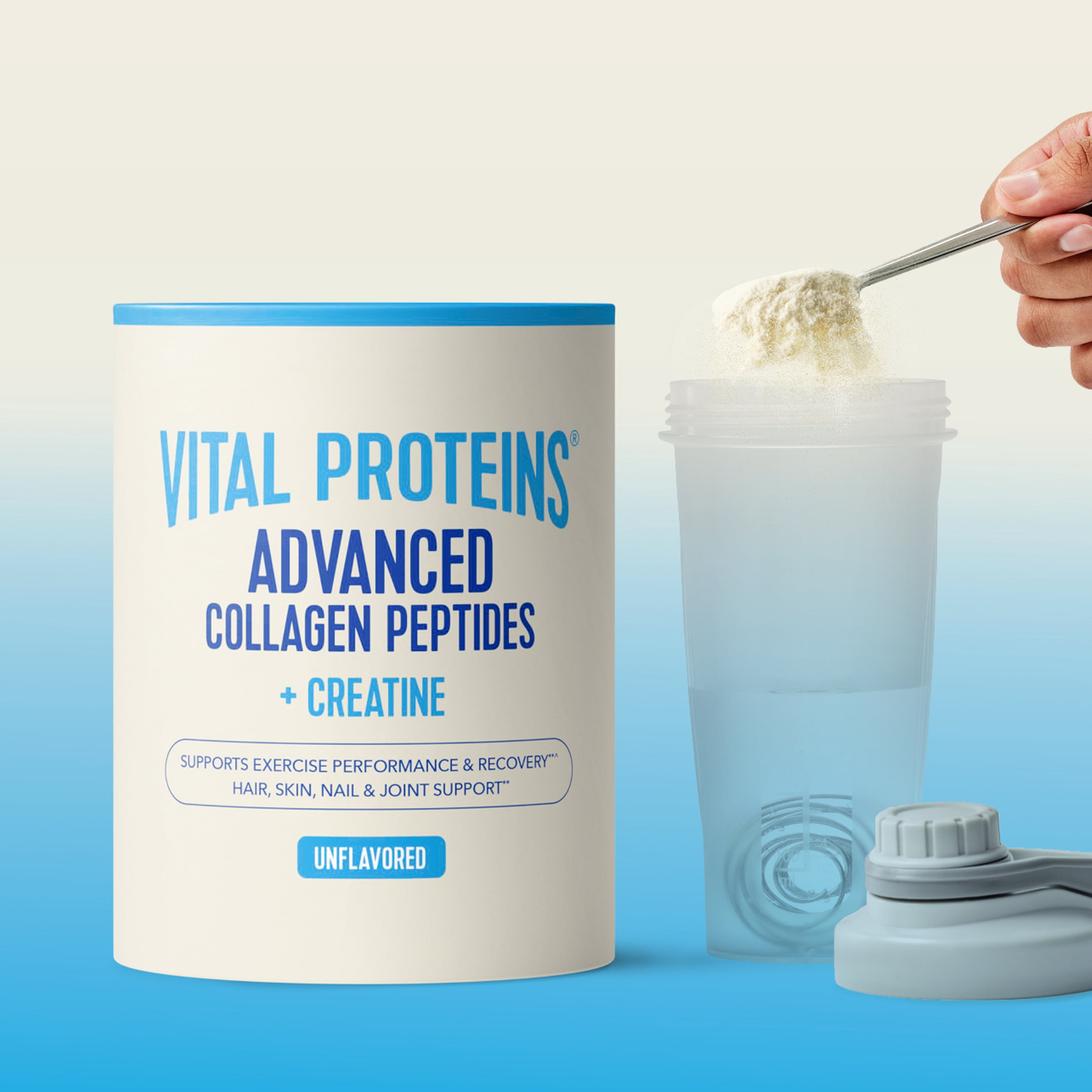 Vital Proteins Advanced Collagen Peptides Plus Creatine Monohydrate Powder, Supports Exercise Performance & Recovery, Unflavored, 10.1 oz