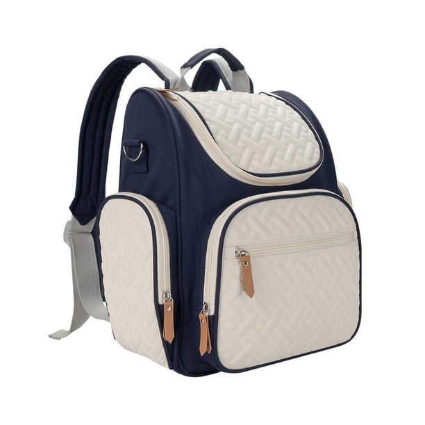 Bolsa de Pañales Perfke Para Bebé Mochila Informal Camping Picnic Azul Oscuro