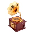 thumbnail image 3 of Classical Trumpet Horn Gramophone Art Music Box Home Decor (Brown), 3 of 8