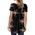 thumbnail image 4 of GRNSHTS Women's Floral Print Short Sleeve Irregular Blouses Shirts Tops, 4 of 6