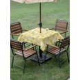 thumbnail image 3 of Outdoor Tablecloth with Umbrella Hole and Zipper, Yellow Flowers Square Table Cloth 54x54 Inch Waterproof Tablecloth, Rustic Floral Leaves Garden Country Picnic Table Cover for Patio Camping, 3 of 7