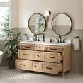 thumbnail image 3 of Ariel Monroe 60 Inch Double Sink Base Cabinet In Oak, 3 of 7