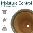 thumbnail image 3 of Sunnydaze Studio Outdoor/Indoor High-Fired Glazed UV- and Frost-Resistant Ceramic Flower Planters with Drainage Holes - 11" Diameter - Gray - 2-Pack, 3 of 10