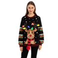 thumbnail image 4 of Joyfy LED Light Up Ugly Christmas Sweaters Women Men Couples, Ugly Christmas Sweater with Light Bulbs, Reindeer Holiday Sweater, Crewneck Long Sleeve Knitted Pullovers 2025 (Black）, 4 of 8