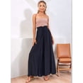 thumbnail image 6 of Women Casual High Waist Spring Fall Solid Color Long Wide Leg Pants Casual with Pockets Black XL, 6 of 10
