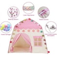 thumbnail image 5 of Kids Play Tent for Girls Princess Play Tent Indoor Children's Room Outdoor Safety Non-Toxic with Cotton Ball Lights Frozen Princess Crown Wand, 5 of 10