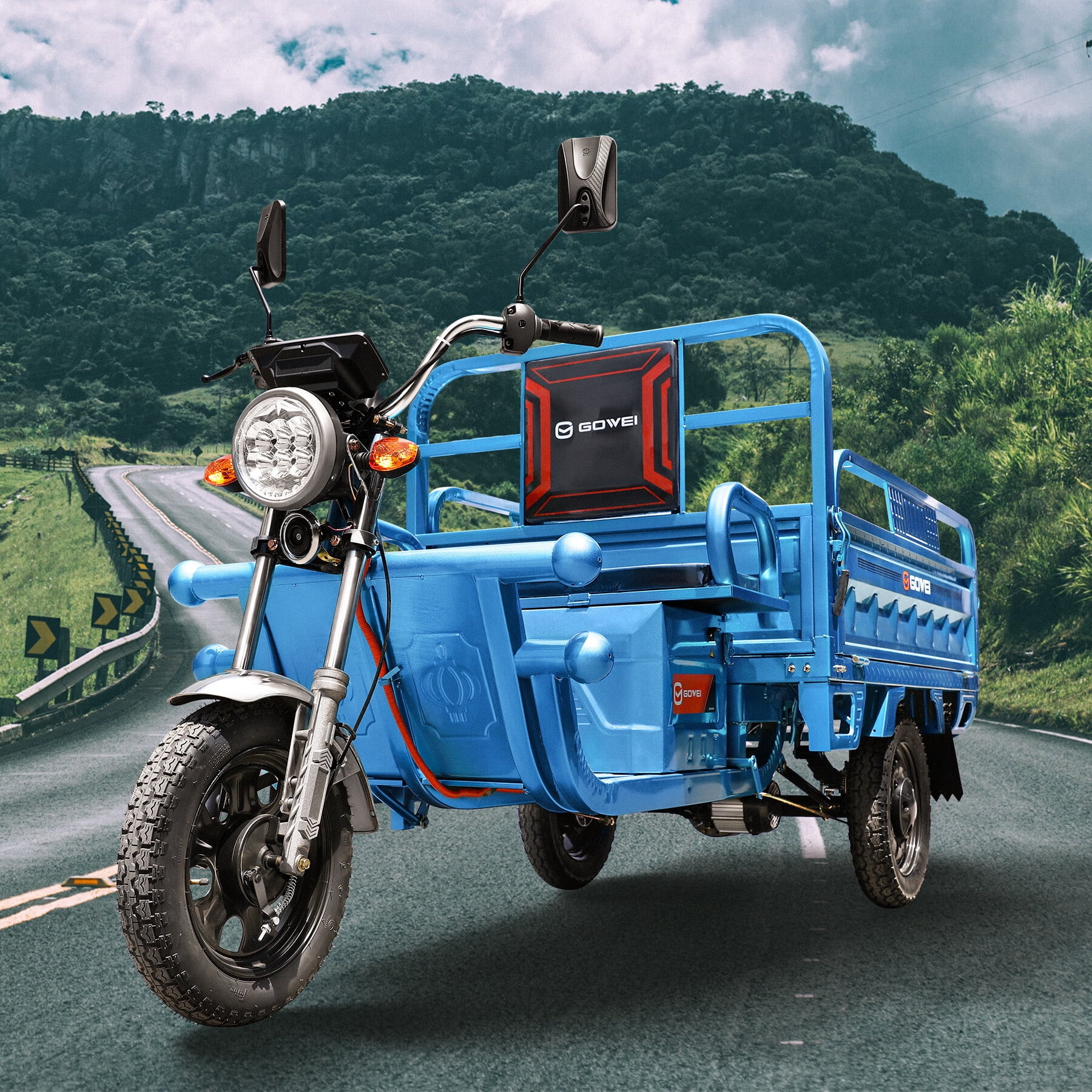 Oryxearth 1000W 60V 3-Wheel Electric Vehicle, 32Ah Auto Electric Minibike, up to 21 Mph