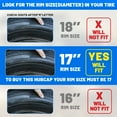 thumbnail image 4 of 17" Hubcaps Universal Wheel Rim Covers Snap On installation, [Only Fit Iron Hub & Steel Wheel] Heavy Duty PP Material (17 Inch Set of 4, Black Lacquer & Red Lacquer ), 4 of 9