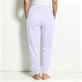 thumbnail image 4 of Women's Sweatpants Casual Drawstring Joggers with Elastic Cuffed Hem, Lightweight Lounge Pants for Yoga Running Athletic Workout White XL, 4 of 5