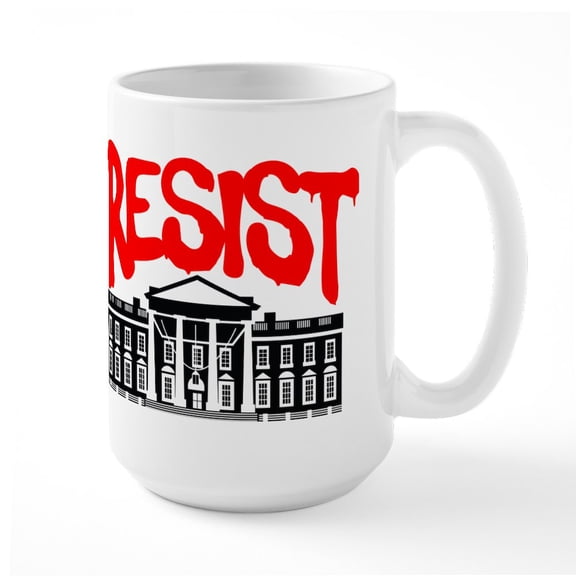 CafePress - Resist White House Large Mug - 15 oz Ceramic Large White Novelty Mug