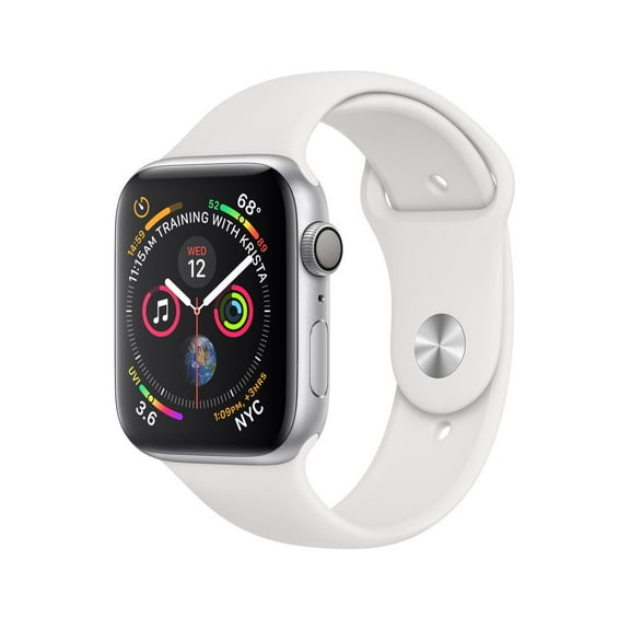 Pre-Owned Used Apple Watch 44mm Series 4 GPS Only Silver White Sport Band (Scratch and Dent)