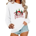 thumbnail image 2 of Womens Christmas Tops Funny Round Neck Long Sleeve Christmas Tree Printed Shirts Casual 2025 Fall Xmas Tunic Blouse White L, 2 of 6