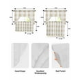 thumbnail image 6 of Beige Plaid Swag Valance and Tier Curtains 24'' Length Set, Spring Summer Farmhouse Buffalo Checkered Light Filtering Kitchen Curtains, Tier Curtain Valances for Bathroom/Living Room/Bedroom/Café, 6 of 6