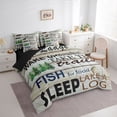 thumbnail image 3 of Homewish Love Lake House 7 Pieces Bedding Comforter Set,Rustic Pike Fish Full Bedding Set,Jungle Wildlife Fitted Sheet Flat Sheet For Boys Teens,Luxury Bedroom Decor Reversible, 3 of 8