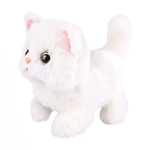 Binwennn Smart Vocal Pet Cat Walking Stuffed Animal Toy Electronic Interactive Walking Tail Wagging Kids 3 Months Old Baby under 100 Kids That Make Noise Large Chicken Dolls for Girls Baby Soft with