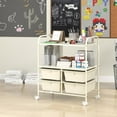 thumbnail image 4 of CRXX Rolling Storage Cart w/ 4 Drawers 2 Shelves Metal Rack Shelf Home Office School Beauty Salon Utility Organizer Cart with Wheels, Ivory, 4 of 10