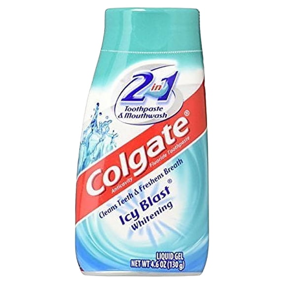 Colgate 2-in-1 Whitening Toothpaste & Mouthwash, Icy Blast, 4.6 oz, 2 Pack