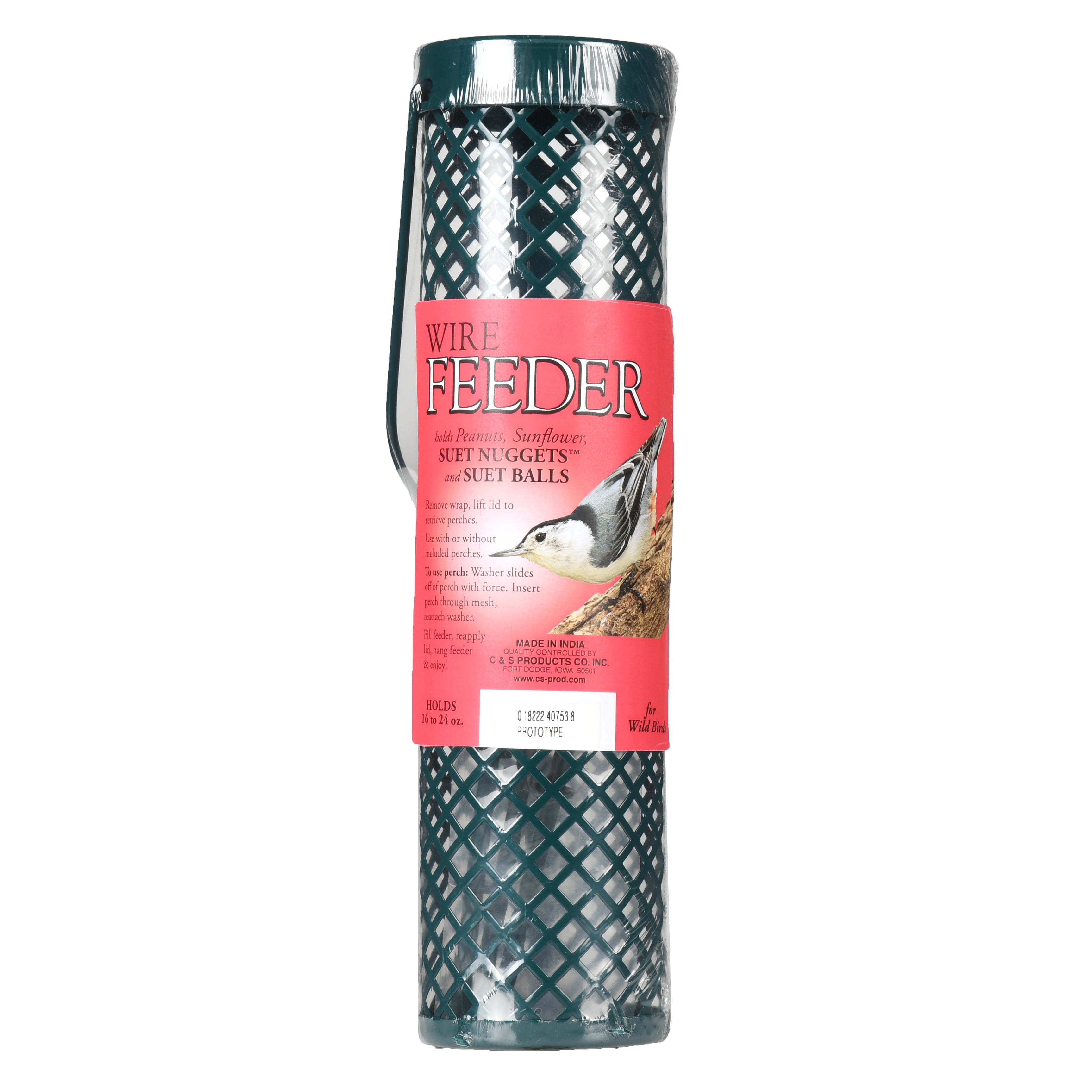 C&S Wire Nuggets & Suet Balls Wild Bird Feeder, 0.5 Lb. Capacity