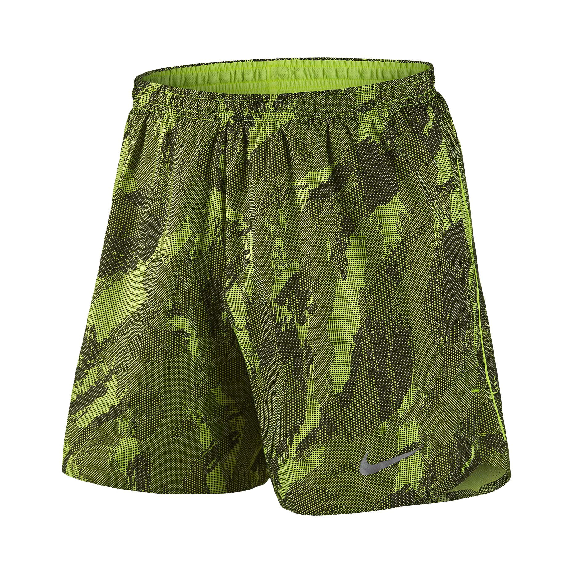Nike Men's DriFit 5" Fractual Racing Running ShortsVolt/Black