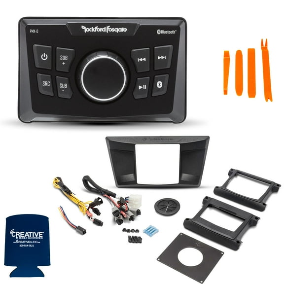 Rockford Fosgate PMX-0 Ultra-Compact Media Receiver and RFYXZ-PMXDK PMX-0 Dash Kit Compatible With Select YXZ Models