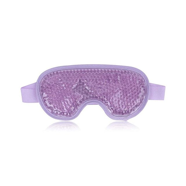 Mascarilla para ojos de gel comprimido en frío y caliente reutilizable, globo de gel de PVC, mascarilla para dormir, gel de gel, compresa caliente, mascarilla de belleza para ojos, mascarilla para ojos de hielo, morado claro JM