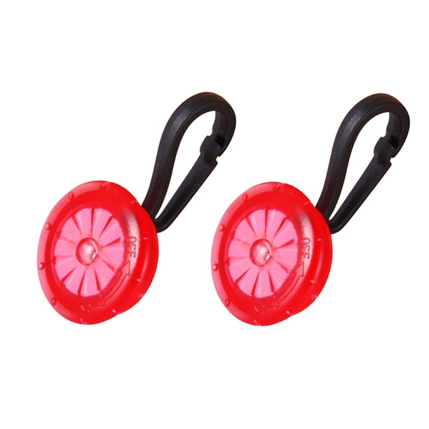 BRIGHTFUFU 2 piezas Mini LED luz de seguridad brillante multifuncional Clip en luces estroboscópicas para equipaje mochila bolsa (rojo)