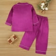 thumbnail image 5 of Toddler Satin Pajama Set Short Sleeve Button-Down Shirts Pants Girl Summer Pajamas Girl Pajamas Size 2T, 5 of 5