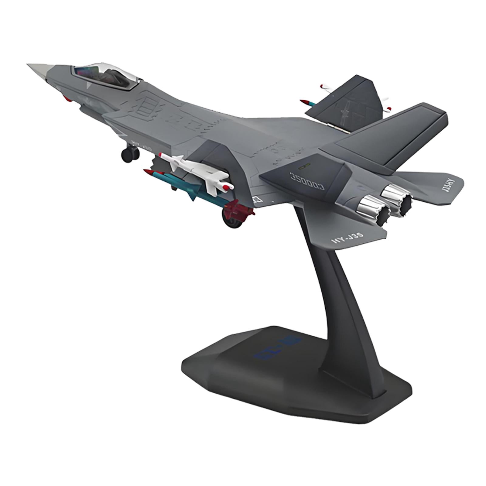 Diecast Metal Fighter Jet Model 1/100 Scale J35 Aircraft with Rotatable Wheels for Home Office Decor