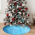 thumbnail image 5 of Sikiie Hanging Orchids Floral Blue 30-48 inches {designName} Print Christmas Tree Skirt Snowman Xmas Tree Skirt with Edge Christmas Decorations for Holiday Party-30", 5 of 7