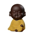thumbnail image 1 of Estatuas de Buda monje pequeño para mascotas de té, bandejas de té y adornos para casas de té. Amarillo, 1 of 9
